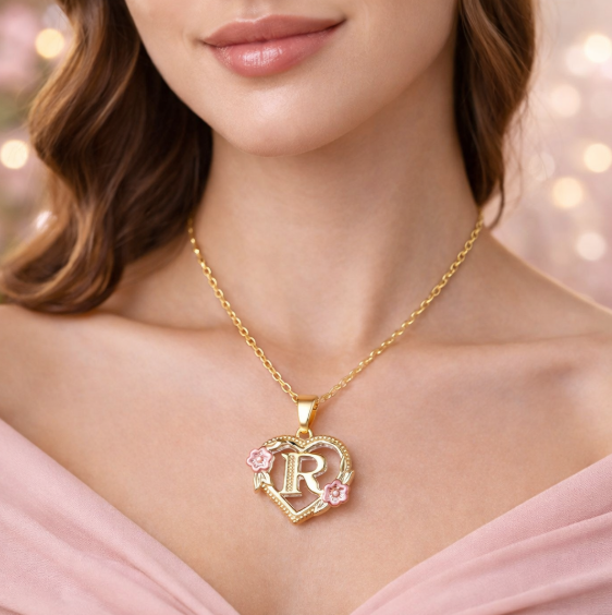 Premium A-Z Letter Flower Pendant Necklace To Cherish Your Loved Ones